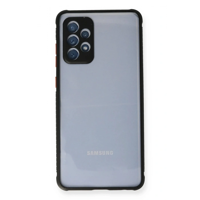 Samsung Galaxy A72 Kılıf Miami Şeffaf Silikon - Siyah