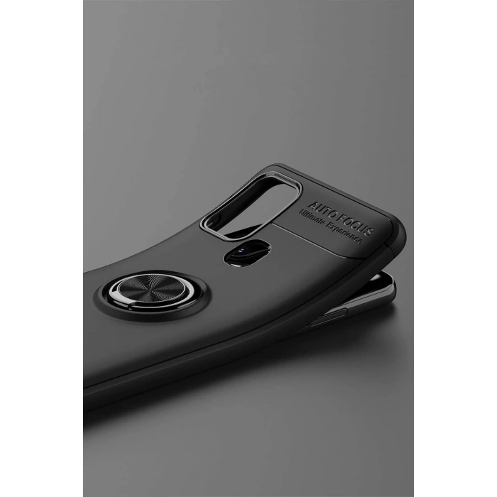 Samsung Galaxy M31 Kılıf Range Yüzüklü Silikon - Siyah