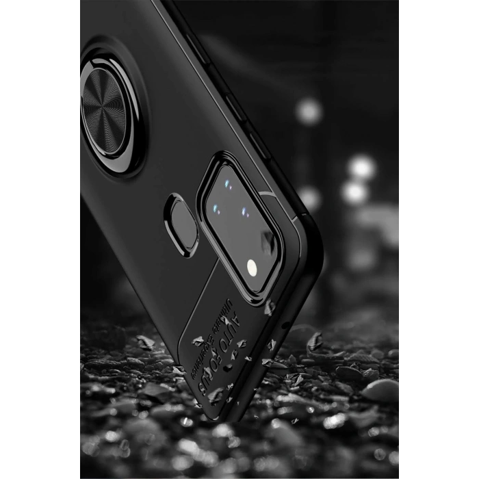 Samsung Galaxy M31 Kılıf Range Yüzüklü Silikon - Siyah