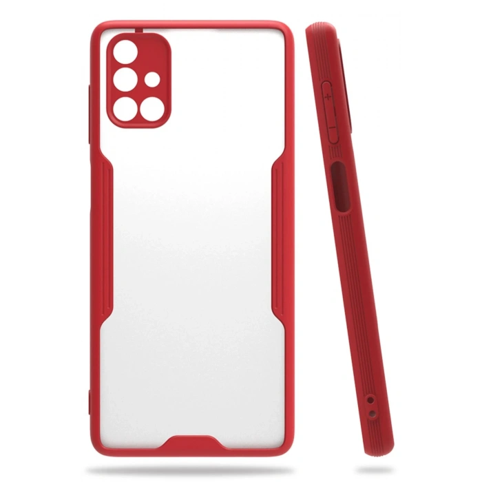 Samsung Galaxy M51 Kılıf Platin Silikon - Kırmızı