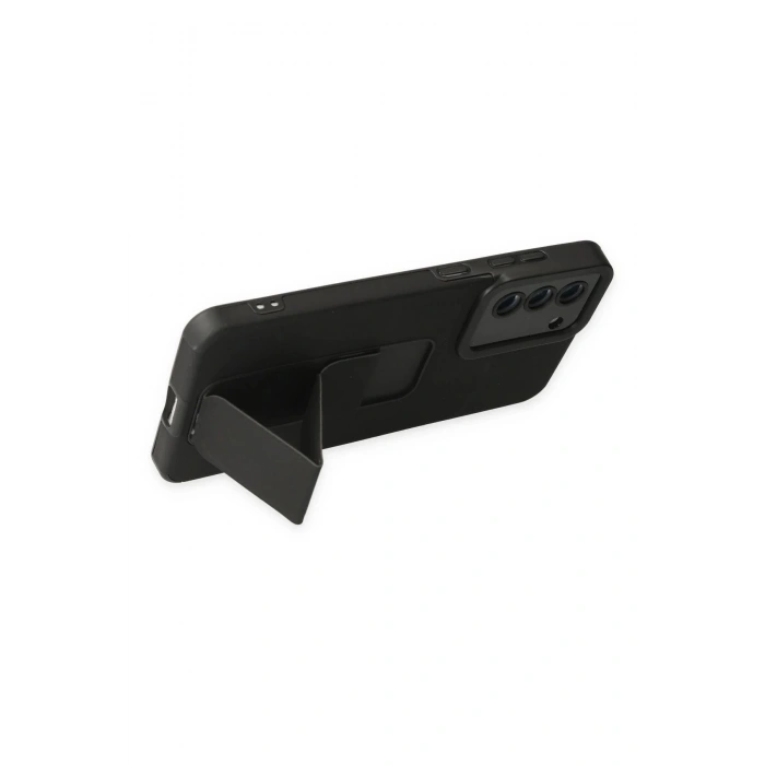 Samsung Galaxy S21 FE Kılıf Mega Standlı Silikon - Siyah