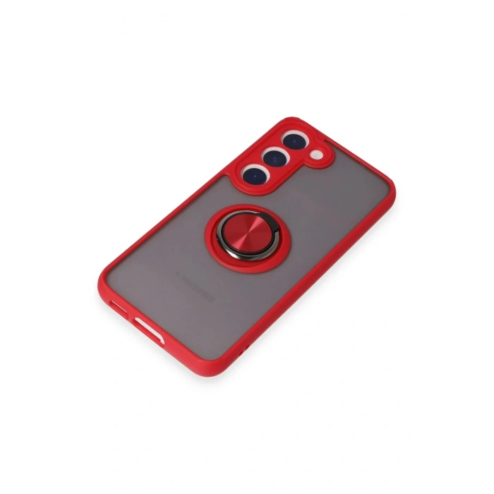 Samsung Galaxy S23 Kılıf Montreal Yüzüklü Silikon Kapak - Kırmızı