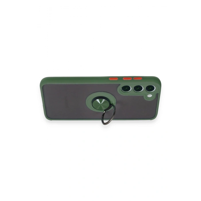 Samsung Galaxy S23 Plus Kılıf Montreal Yüzüklü Silikon Kapak - Yeşil