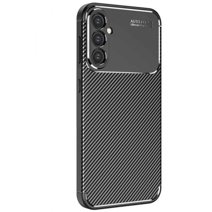 Samsung Galaxy S25 Kılıf Auto Focus Karbon Kapak - Siyah