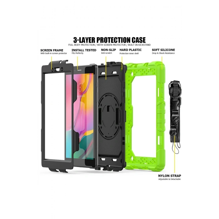 Samsung Galaxy T290 Tab A 8 Kılıf Pars Tablet Kapak - Yeşil