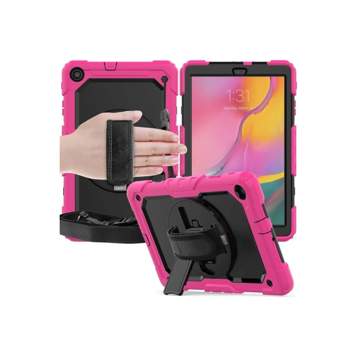 Samsung Galaxy T510 Tab A 10.1 Kılıf Pars Tablet Kapak - Pembe