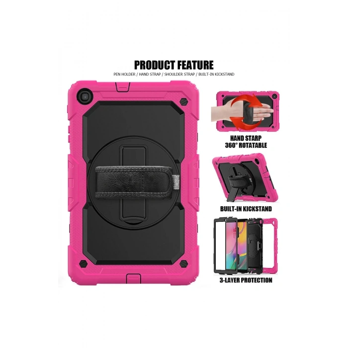 Samsung Galaxy T510 Tab A 10.1 Kılıf Pars Tablet Kapak - Pembe