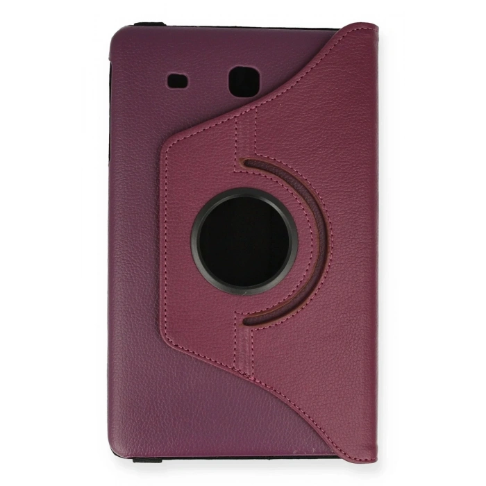 Samsung Galaxy T560 Tab E 9.7 Kılıf 360 Tablet Deri Kılıf - Mürdüm