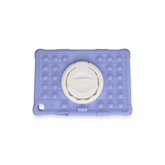 Samsung Galaxy Tab A9 Plus Kılıf Patpat El Tutma Aparatlı Standlı Tablet Silikon - Lila