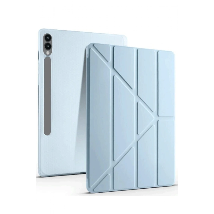 Samsung Galaxy X610 Tab S9 FE Plus 12.4 Kılıf Kalemlikli Mars Tablet Kılıfı - Mavi