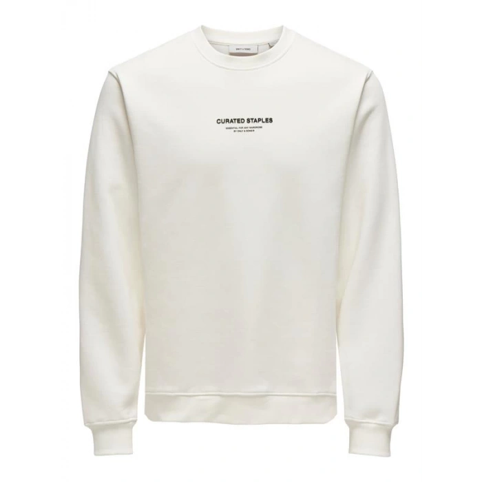 Sıfır Yaka Şardonlu Erkek Sweatshirt