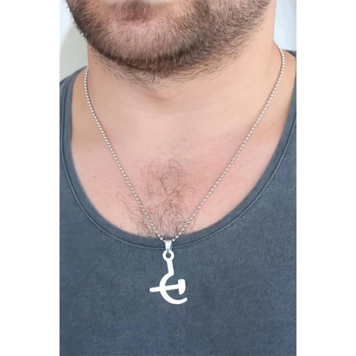 Silver Renk Metal Orak ve Balta Figürlü Erkek Kolye