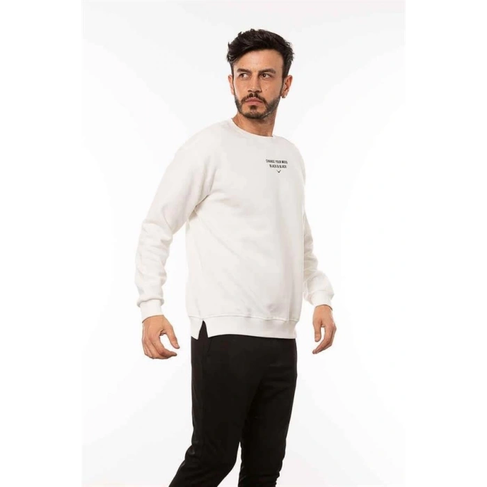 Sırt Baskılı Oversize Erkek Sweatshirt