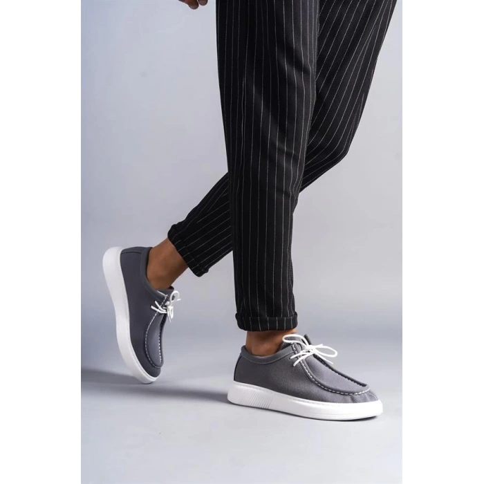 SLW170 Tornado Bağcıklı Süet Erkek Günlük Spor Klasik Ayakkabı SBT - Gri