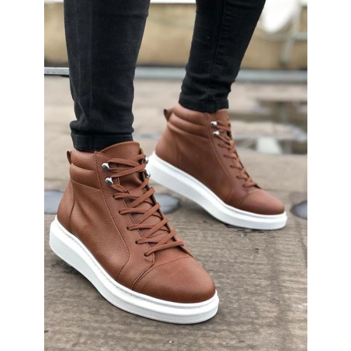 SLW202 Toronto Bağcıklı Cilt Erkek Spor Bot BT - Taba