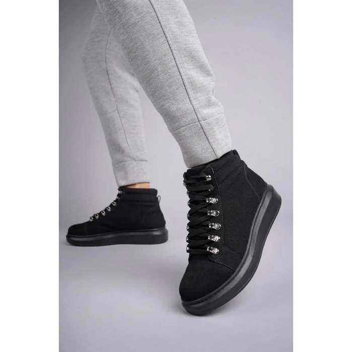 SLW206 Ottawa Bağcıklı Süet Erkek Günlük Spor Bot ST - Siyah