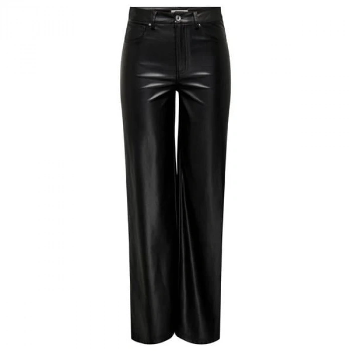 Straight Fit Deri Pantolon  SIYAH