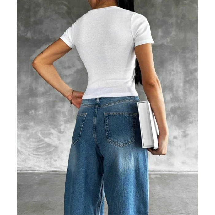 Taş baskılı kaş korse bluz