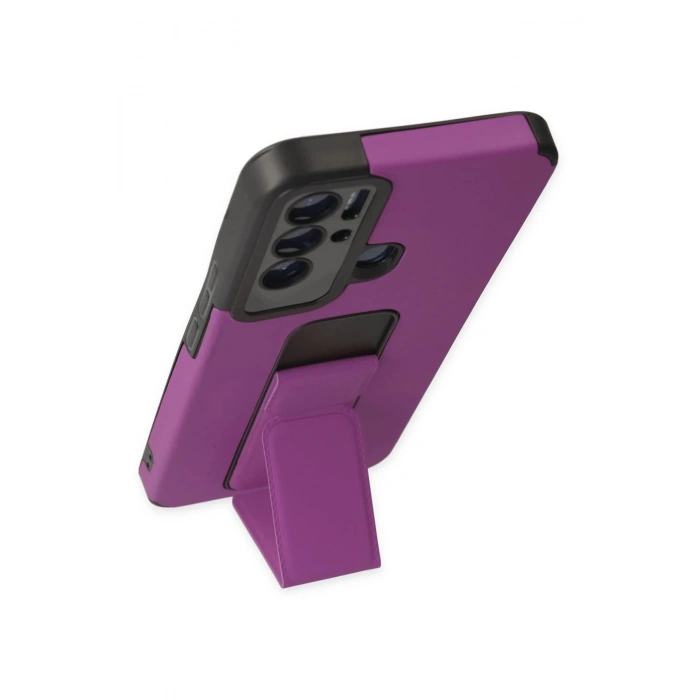 Tecno Pova Neo Kılıf Mega Standlı Silikon - Mor