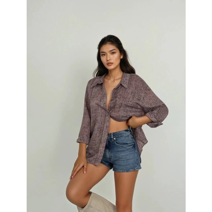 Tensel desenli gömlek s7331