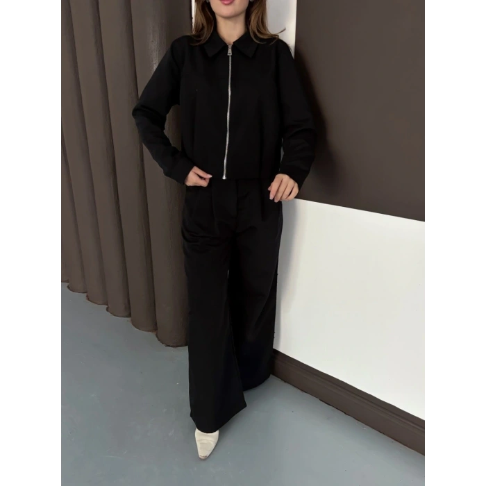 Trenç takım alt üst siyah ons