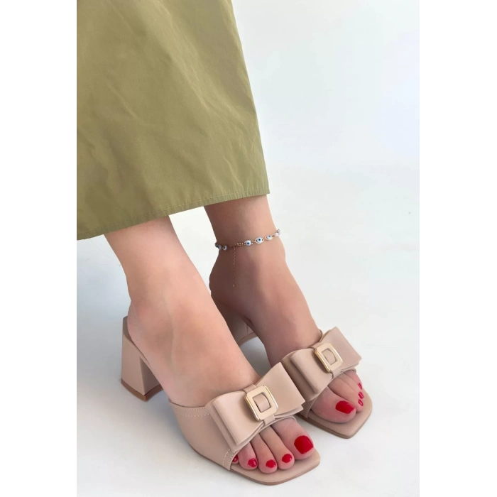 Veor Nude Cilt Topuklu Terlik