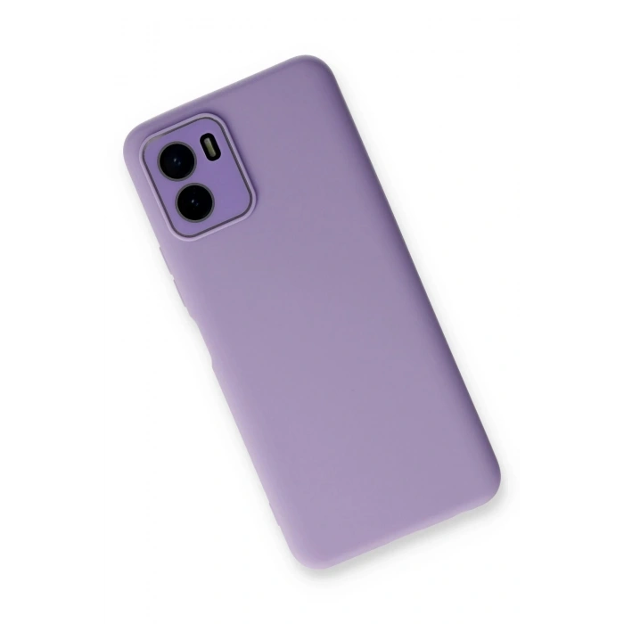 Vivo Y15S Kılıf Lansman Glass Kapak - Lila