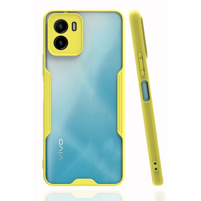 Vivo Y15S Kılıf Platin Silikon - Sarı