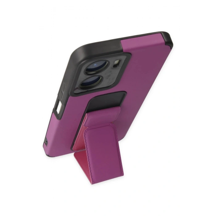 Vivo Y16 Kılıf Mega Standlı Silikon - Mor
