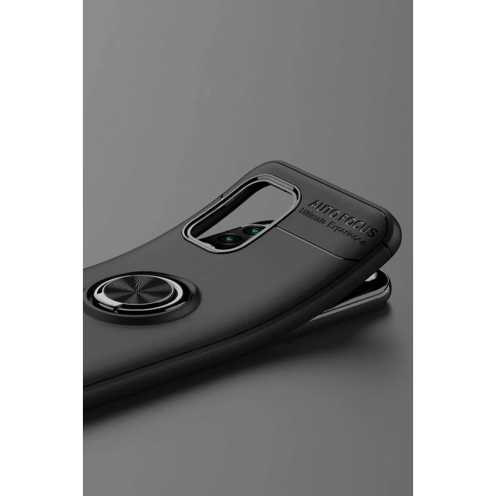 Xiaomi Mi 10 Lite Kılıf Range Yüzüklü Silikon - Siyah