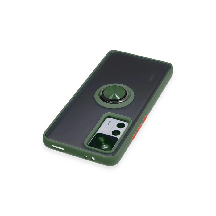 Xiaomi Mi 12T Pro Kılıf Montreal Yüzüklü Silikon Kapak - Yeşil