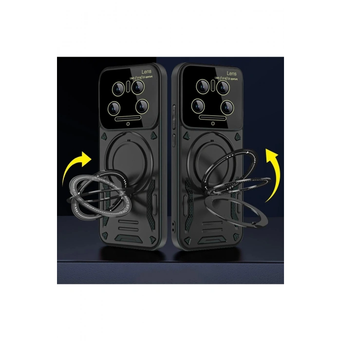 Xiaomi Mi 14 Ultra Kılıf Joy Lens Standlı Kapak - Mor