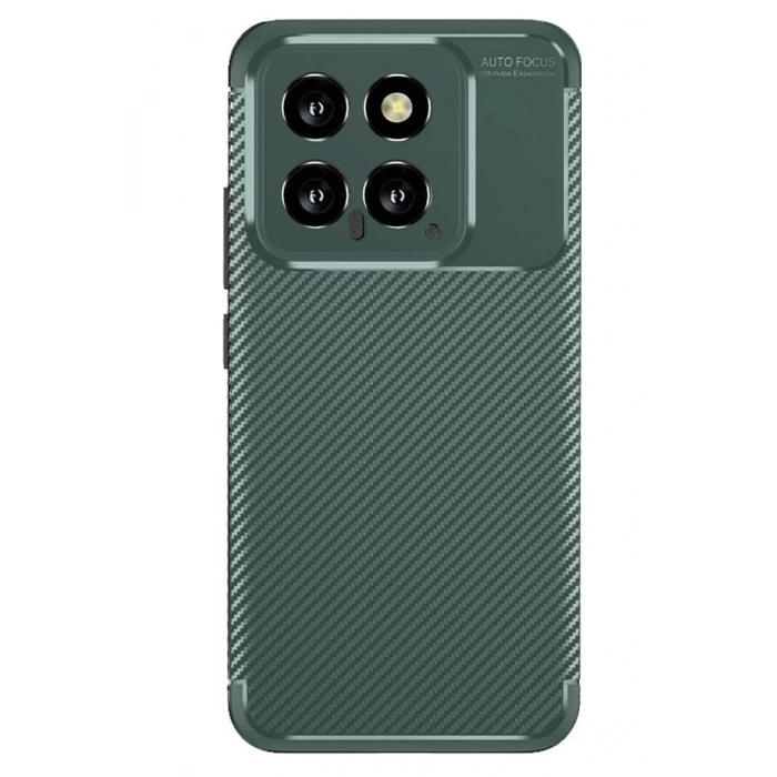 Xiaomi Mi 14T Kılıf Auto Focus Karbon Kapak - Koyu Yeşil