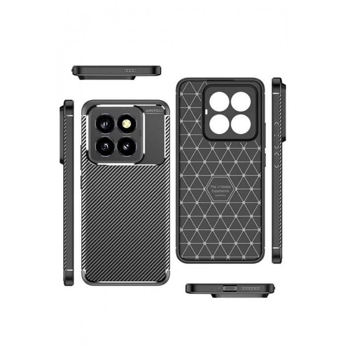 Xiaomi Mi 14T Pro Kılıf Auto Focus Karbon Kapak - Siyah