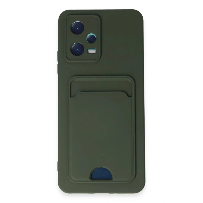 Xiaomi Poco X5 5G Kılıf Kelvin Kartvizitli Silikon - Koyu Yeşil