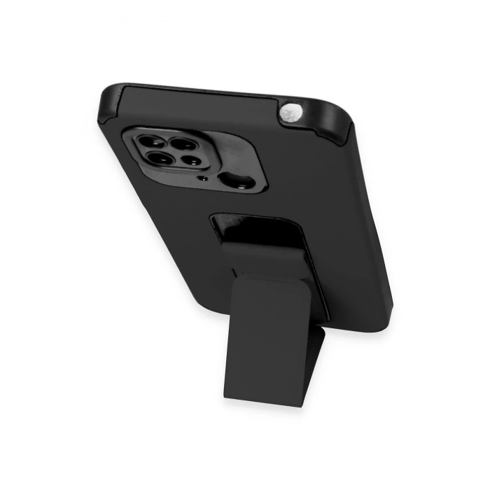 Xiaomi Redmi 10C Kılıf Mega Standlı Silikon - Siyah
