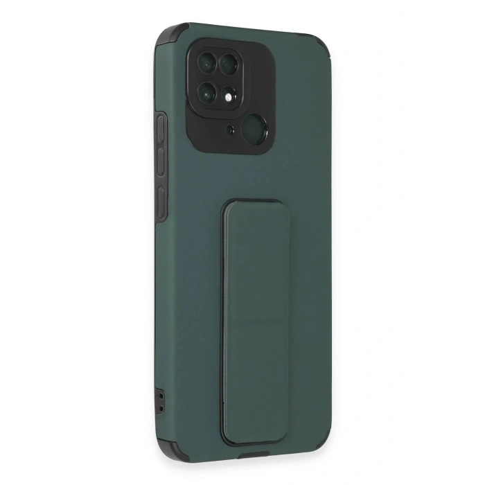 Xiaomi Redmi 10C Kılıf Mega Standlı Silikon - Yeşil