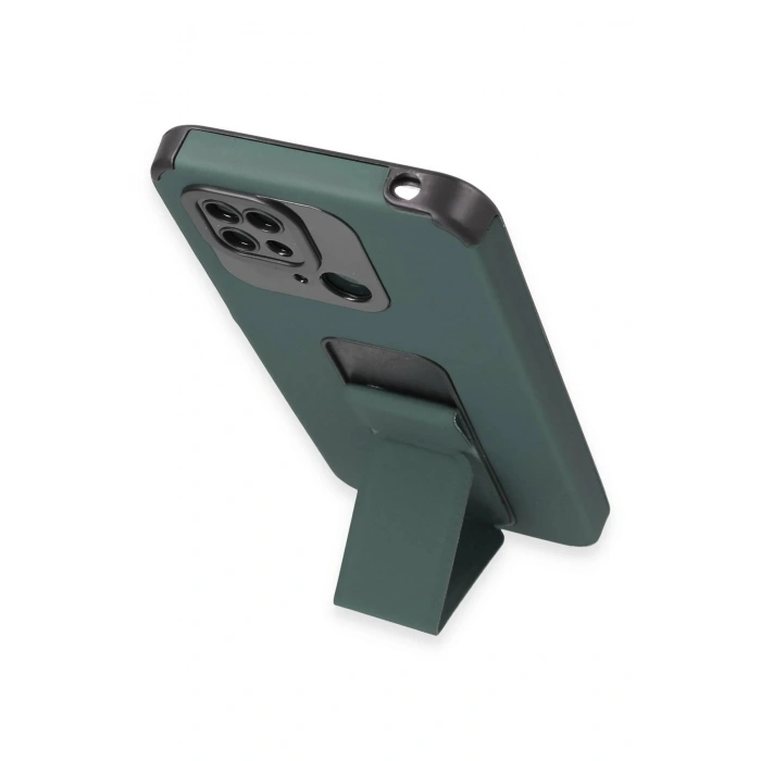 Xiaomi Redmi 10C Kılıf Mega Standlı Silikon - Yeşil