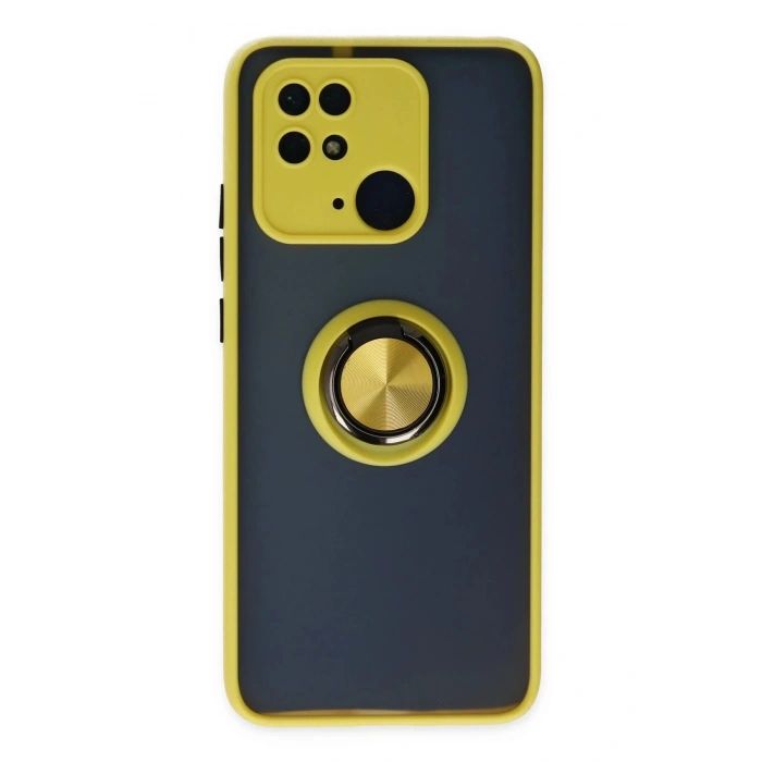 Xiaomi Redmi 10C Kılıf Montreal Yüzüklü Silikon Kapak - Sarı