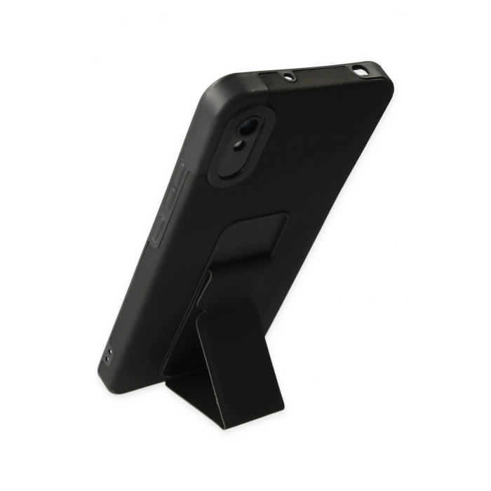 Xiaomi Redmi 9A Kılıf Mega Standlı Silikon - Siyah