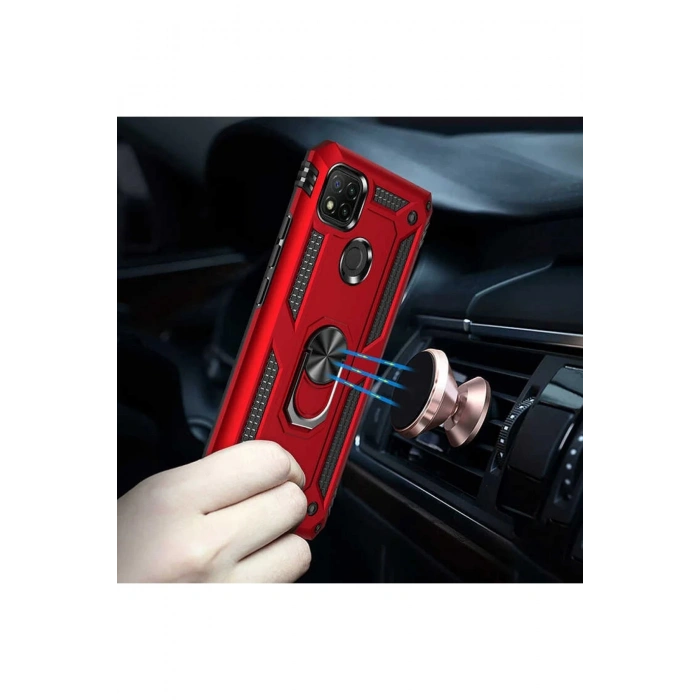 Xiaomi Redmi 9C Kılıf Sofya Yüzüklü Silikon Kapak - Gümüş