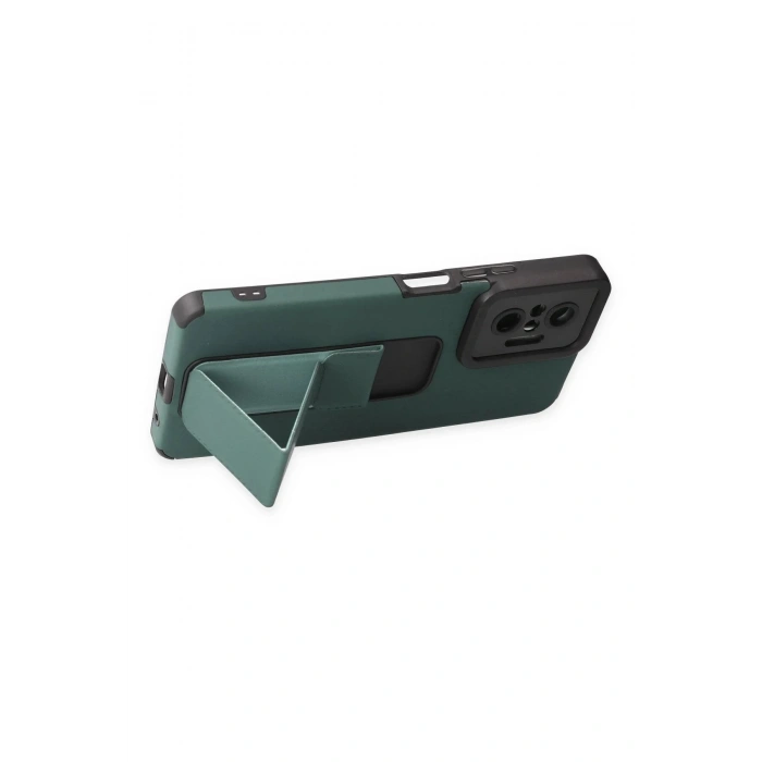 Xiaomi Redmi Note 10 Pro Kılıf Mega Standlı Silikon - Yeşil