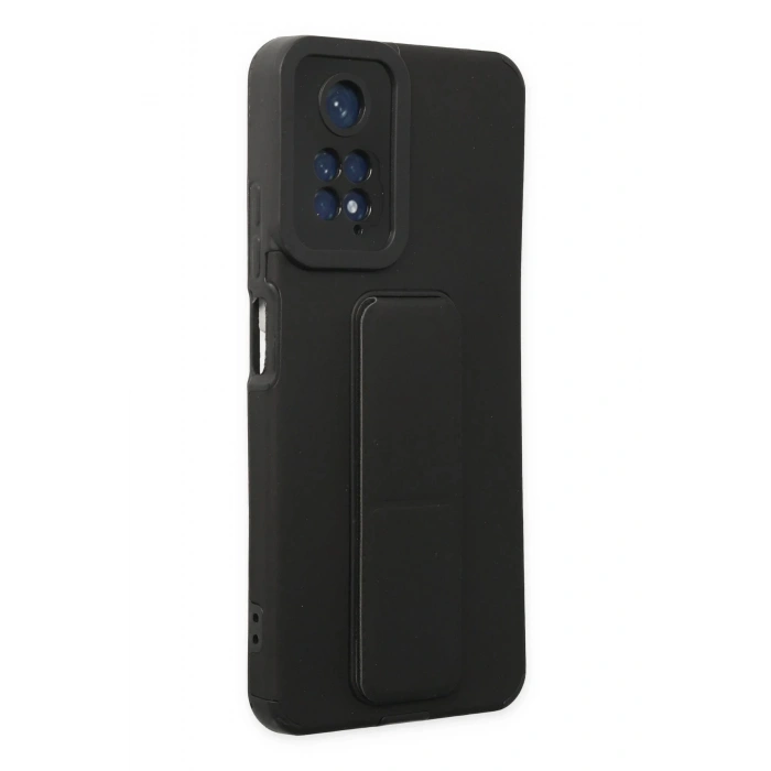 Xiaomi Redmi Note 11 Kılıf Mega Standlı Silikon - Siyah