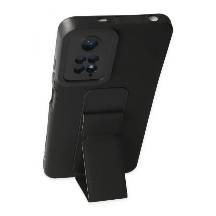 Xiaomi Redmi Note 11 Kılıf Mega Standlı Silikon - Siyah