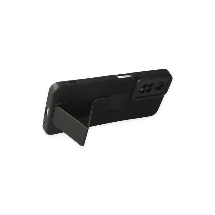 Xiaomi Redmi Note 11 Kılıf Mega Standlı Silikon - Siyah