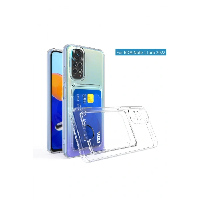 Xiaomi Redmi Note 11 Pro Kılıf Kart Şeffaf Silikon - Şeffaf