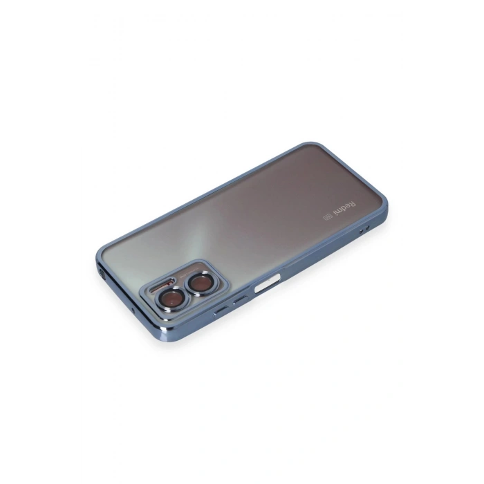 Xiaomi Redmi Note 11E Kılıf Razer Lensli Silikon - Açık Mavi