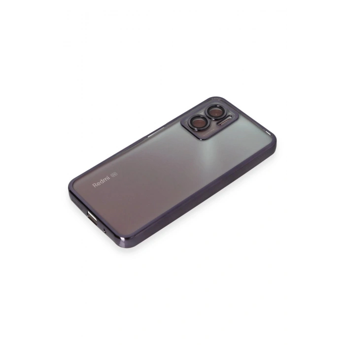 Xiaomi Redmi Note 11E Kılıf Razer Lensli Silikon - Mor
