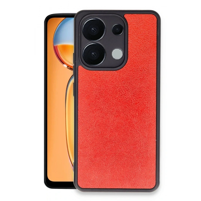 Xiaomi Redmi Note 13 4G Kılıf Aras Deri Kapak - Kırmızı