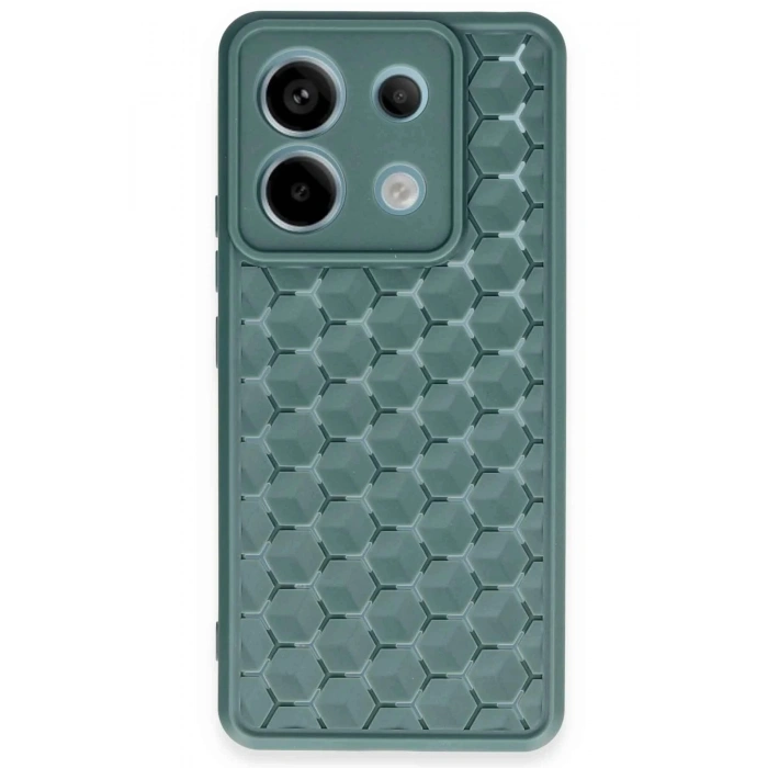 Xiaomi Redmi Note 13 Pro 5G Kılıf Petek Silikon Kapak - Koyu Yeşil